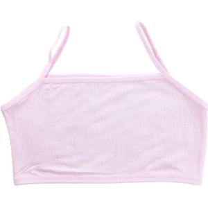 Student Meisjes Training Beha Spaghetti Band Geribbelde Bandeau Cami Crop Ondergoed 24BE