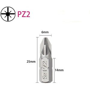 10 Stuks 1/4 ""6.35 Mm PZ0 PZ1 PZ2 PZ3 Hex Pozi Schroevendraaier Bits 25 Mm Sliver Hex Elektrische Power gereedschap Kit Set