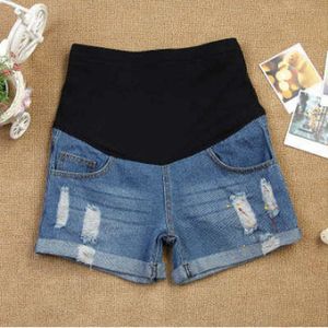 Denim Moederschap Shorts Voor Zwangere Vrouwen Kleding Zwangerschap Katoenen Kleding Korte Gat Skinny Jeans Broek