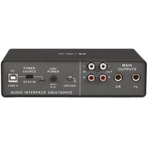 External Sound Card Two Input And Four Output 48V Phantom Stereo Sound Card Plug And Play Suitable For Windows Linux PC