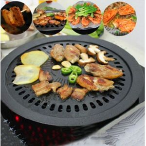 Non-stick Koreaanse Gas Barbecue Roosteren Ronde Koekenpan Grill Vlees Brander Voor Bbq Warmte Plaat Grills Koken Gereedschap kookgerei