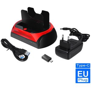 Hdd Docking Station Usb 3.0/Type C Dual Interne Harde Schijf Docking Station Hdd Behuizing Voor 2.5 Inch 3.5 Inch Ide/Sata