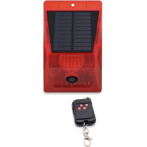 Solar Strobe Licht Met Afstandsbediening, Solar Alarm Licht Geluid Alarm, Beschermen Uw Huis, Boerderij, schuur, Villa, Binnenplaats