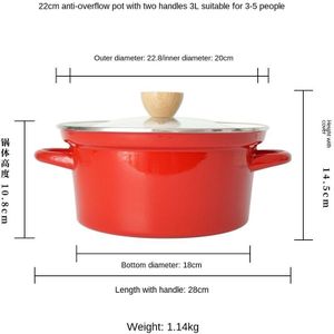 Japanse Stijl Emaille Pot Huishoudelijke Verdikte Soeppan Kookpan Noodle Pot Keuken Koken Pan Kookgerei Koken Pot Heater ZA384
