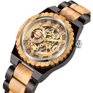 Automatische Mechanische Houten Horloges Mannen Horloge Waterdicht Mannelijke Luxe Uurwerken Horloge Reloj Hombre WW006