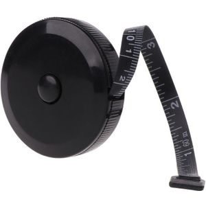 1.5 M/60 Inch Zwarte Tape Maatregelen Dubbelzijdige Intrekbare Tools Automatische Abs Flexibele Mini Naaien Meetlint