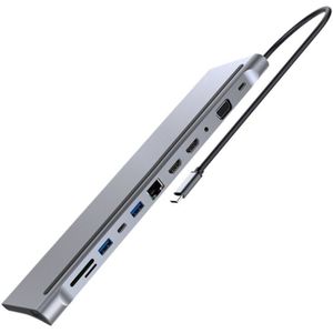 12 In 1 Usb Type C Hub Adapter Laptop Docking Station Hdmi Vga RJ45 Pd Voor Hp Lenovo Oppervlak Compatibel