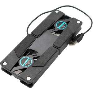 Laptop Bureau Ondersteuning Dual Koelventilator Notebook Computer Stand Opvouwbare Usb Rek Houder Zwart