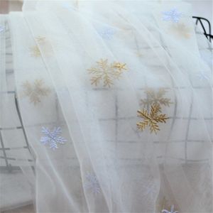 2 Kleuren Star Borduren Tulle Lace Stof Sneeuwvlokken Sluier Kant Tule Gaas 59 ""Breed Voor Jurk Sluier Custom Hoofddeksels levert