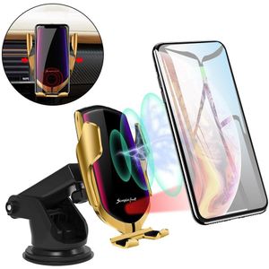 Auto Draadloze Oplader 10W Quick Charge Voor Iphone 11 Pro X Xr Xs Max Huawei P30 Pro Automatische Qi infrarood Sensor Telefoon Houder
