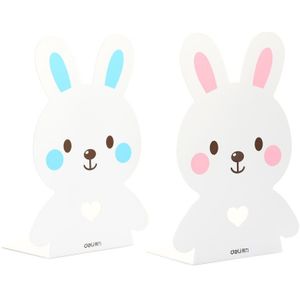 2 Pcs/Lset Animal Bunny Metalen Boek Stand Student Leuke Cartoon Konijn Boekensteunen Baffle Eenvoudige School Kantoor levert