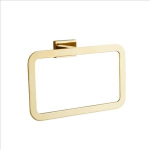 Moderne Pure Gold Handdoek Ringen Houder Rvs Vierkante Muur Gemonteerde Handdoek Haak Badkamer Accessoires Woondecoratie