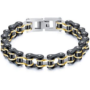 Mannen Armband Punk Mens Blauwe Motor Bike Chain Titanium Rvs Locomotief Fiets Chain Armbanden Sieraden