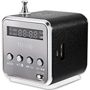 TD-V26 Mini Speaker Draagbare Digitale LCD Sound Micro SD/TF FM Radio Speaker Muziek Stereo Luidspreker voor Laptop Telefoon