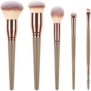Loybj 5/7Pcs Make-Up Kwasten Beauty Tool Set Cosmetische Powder Foundation Blush Contour Oogschaduw Wenkbrauw Wimpers Make up Borstel