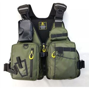 Outdoor Sport Vissen Vest Mannen Zee Vissen Grote Drijfvermogen Zwemvest Volwassen Verwijderbare Foam Multi-Pocket Leven Vest