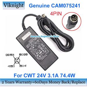 Echt CAM075241 24V 3.1A Ac Adapter 74.4W Voor Cwt Voeding Lader Ronde Met 4 Pin
