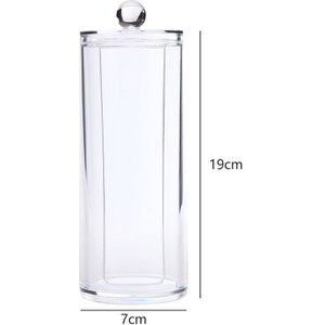 Wattenstaafje Opslag Bamboe Cover Acryl Ronde Container Katoen Bladerdeeg Opbergdoos Make Remover Box Make-Up Organizer