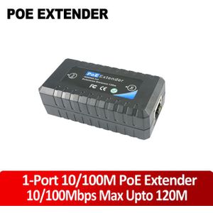Passieve 1 Poort Poe IEEE802.3af Ethernet Extender / Repeater Voor Cctv Ip Camera 'S Ongeveer 120 Meter (Max) onder Standaard CAT5 Kabel