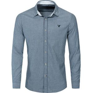 Bolubao Mannen Gestreept Overhemd Mannen Slim Fit Lange Mouw Toevallige Turn-Down Kraag Katoenen Shirts mannelijke Eu Size