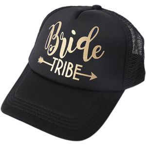 Bruid Stam Snapback Trucker Pet Gouden Letters Arrow Bruiloft Baseball Cap Zwart Wit Kleur