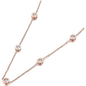 Yikln Trendy Titanium Staal 5Pcs Romeinse Cijfer Cz Crystal Charm Hanger Sieraden Rose Goud Bruiloft Kettingen Voor Vrouwen YN19101