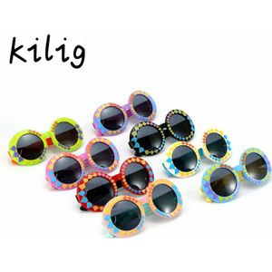 Kilig Ronde Mooie Kids Zonnebril Meisjes Jongens Vintage Goggle Beschermende Bril Kinderen Eyewear Óculos Infantil Accessoires