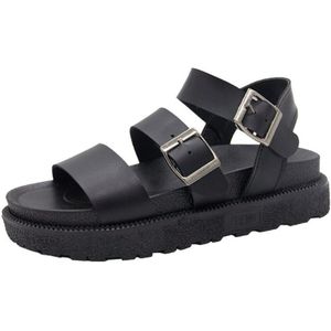 Zomer Schoenen Vrouw Platte Platform Sandalen Vrouwen Zacht Leer Toevallige Open Teen Gladiator Wiggen Vrouwen Schoenen