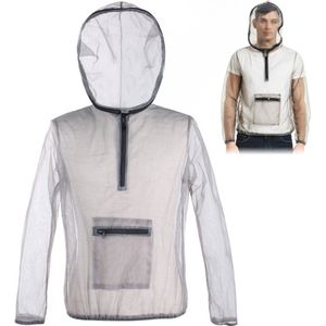 Outdoor Ultralight Mesh Hooded Bug Jas Anti-Muggen See Through Beschermende Mesh Shirt Insect Shield Voor Camping Vissen