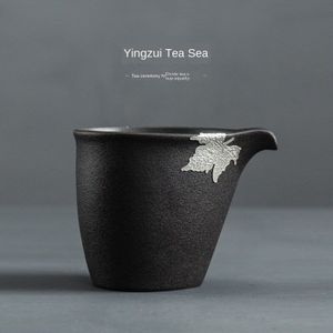 Zwart Aardewerk Pitcher Keramische Openbare Kopje Thee Pot Thee Steengoed Tea Pitcher Theezeefjes Cup Teaset Siteel Theekopje Met Filter