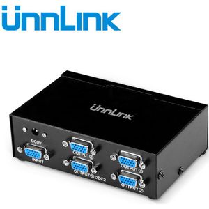 Unnlink VGA Splitter 1X4 FHD1080P @ 60Hz 1 Ingang 4 Uitgang 1*4 VGA Splitters voor computer laptop desktop projector monitor HDTV