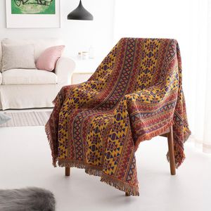 Bohemian Chenille Handdoek Kwastje Deken Voor Couch Sofa Decoratieve Hoes Gooit Plaid Stiksels Vliegtuig Reizen Deken