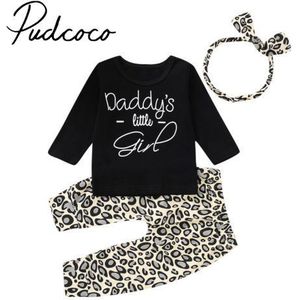 Peuter Kids Baby Meisje Tops Luipaard Print Broek Leggings 3 Pcs Outfits Kleding 0-24 Maanden