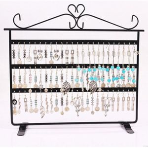 72 Gaten Oorbellen/Ketting/Oorstekers Sieraden Display Houder Stand Showcase Metalen Sieraden Organisator Rack Platte Oorbel Houder