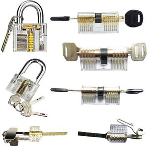 7 Stks/set Transparante Sloten Combinatie Praktijk Slotenmaker Training Tools Zichtbaar Lock Pick Sets