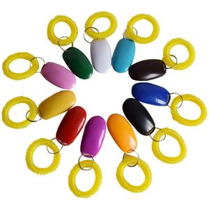 7Pcs Verstelbare Sound Hond Clicker Met Sleutelhanger Pet Puppy Training Speelgoed Clicker Gehoorzaamheid Hond Kat Training Trainer Huisdier levert