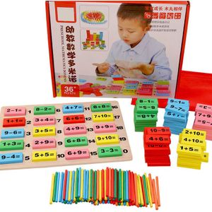 Kleurrijke Baby Houten Speelgoed Domino Blok Houten Math Speelgoed Voor Kinderen Tellen Stok Spel Grappige Kids Math Leermiddel board