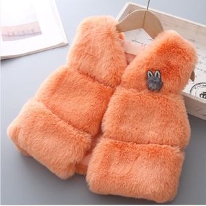 Baby Winter Bont Vest Kinderen Warme Jas Voor Meisje Kids Faux Fur Vest Mouwloze Bovenkleding 2 3 4 jaar Kleding