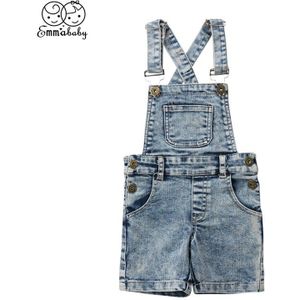 Kinderen Baby Meisjes Jongens Deinm Bib Broek Overalls Katoen Blauw Romper Speelpakje Outfits Kleding Overalls