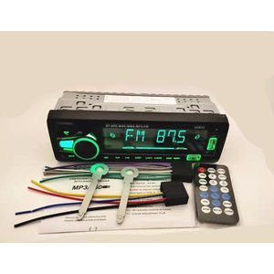 Autoradio 1 Din MP3 Speler Bluetooth Stereo Fm Audio Radio 60Wx4 Ondersteuning 7 Kleur Lichten Dual Usb/Tf met In Dash Aux Input