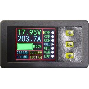 0-500A Hall Coulomb Meter Digitale Lcd Dc Bidirectionele Spanning Stroom Capaciteit Tijd Batterij Monitor Voltmeter Ampèremeter