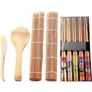 13 Stks/set Bamboe Sushi Maken Kit Family Office Party Zelfgemaakte Sushi Gadget Voor Voedsel Liefhebbers Sushi Maken Kit Tools