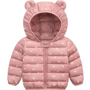 Citrus Leuke Herfst Winter Kleding Kinderen Dunne En Lichte Katoenen Donsjack Baby Jongens Cartoon Kapmantel Oor uitloper