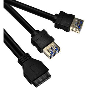 Pc Case 20Pin Om 2 Port Usb 3.0 Voorpaneel Kabel Adapter Met Vaste Voet Plug En Connector