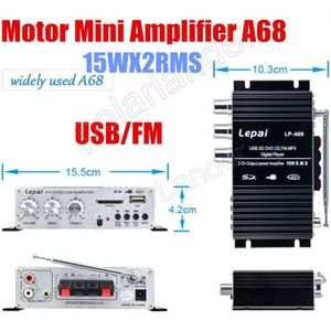 Mini Digitale 15WX2 Auto voertuig Power Versterker met Afstandsbediening USB MP3 Media Muziekspeler Ondersteuning USB MP3 FM SD DVD CD