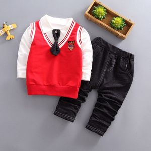 Jongens Gentleman Pak Set Vest Shirt Broek Tie Kids Bruidskleding Kinderkleding Bruiloft Bloemen Jongens Pakken Katoen Chlidren