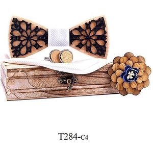 Houten Bowtie Mannen Patchwork Stropdas Boy mannen Accessoire Bruiloft Kerstcadeaus Hout Dassen voor Mannen Vrouwen Das SET