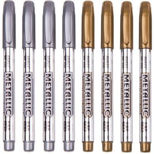 12 pcs Permanente Marker Pen Set 1.5mm Goud Zilver Kleur Verf Marker voor Metalen Leer, plastic, glas, DIY Card Graffiti Markers