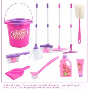 Simulatie Fantasiespel Kinderen Cosplay Plastic Keuken Schoonmaken Speelgoed Helper Baby Educatief Werken Huishouden Vegen Mop Pop