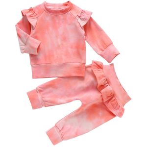 Pasgeboren Baby Baby Meisjes 2 Stuk Verstoorde Outfit Set Lange Mouwen Tie-Dye Top Shirt En Broek Set voor Kids Baby Meisjes